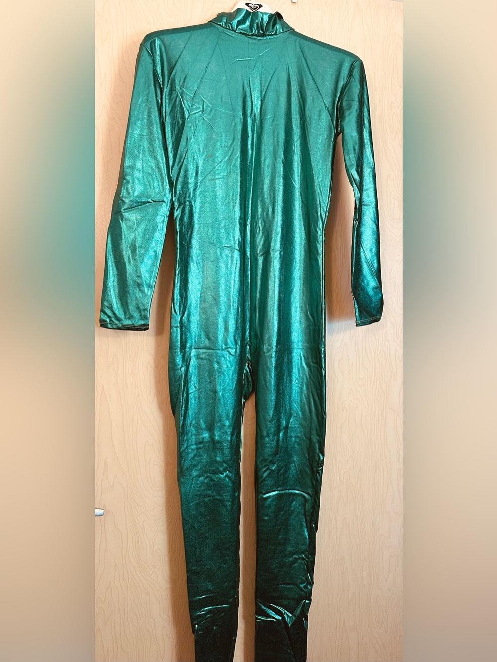 Shiny Emerald Green Zip Back Unitard/ Onsie/ Spandex Suit Costume